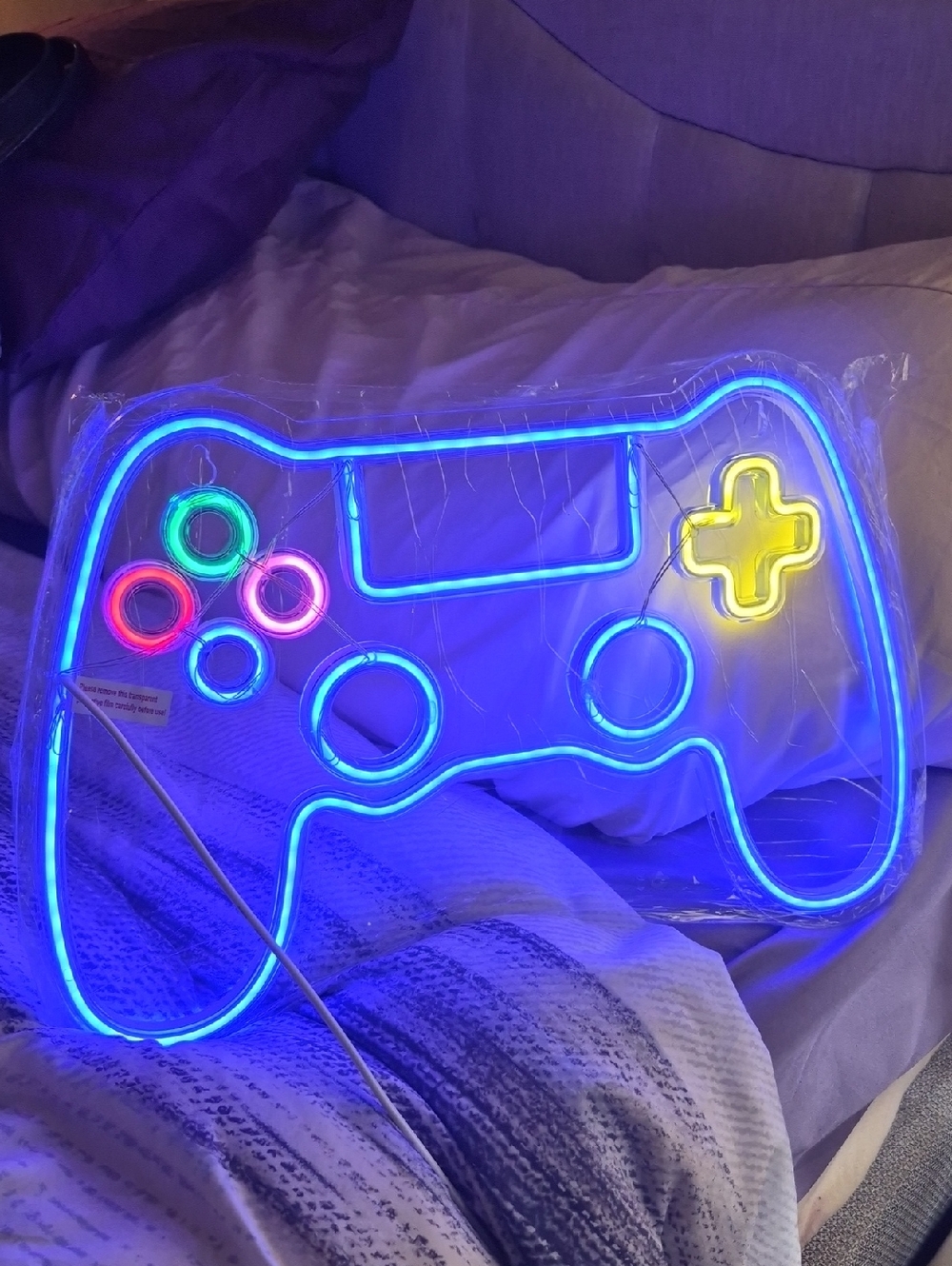 LED Game Controller Wall Light - Blue Neon Gaming Decor